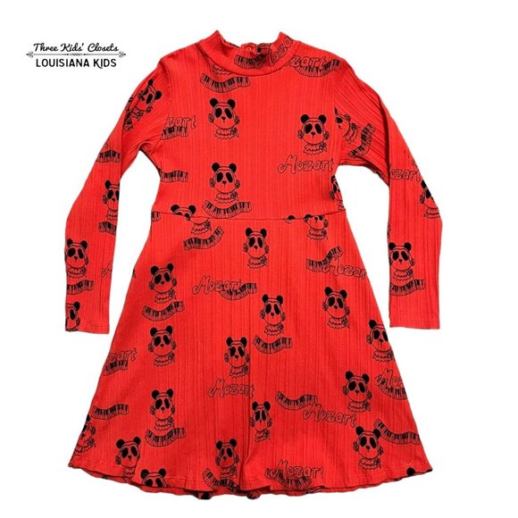 Mini Rodini 8-9Y Red Mozart Panda Dress - Picture 1 of 6